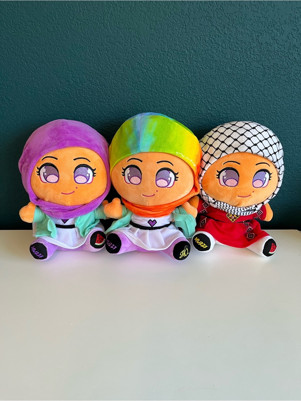 Muzzy Mina Plush Palestine Doll with Kuffiyeh Hijab